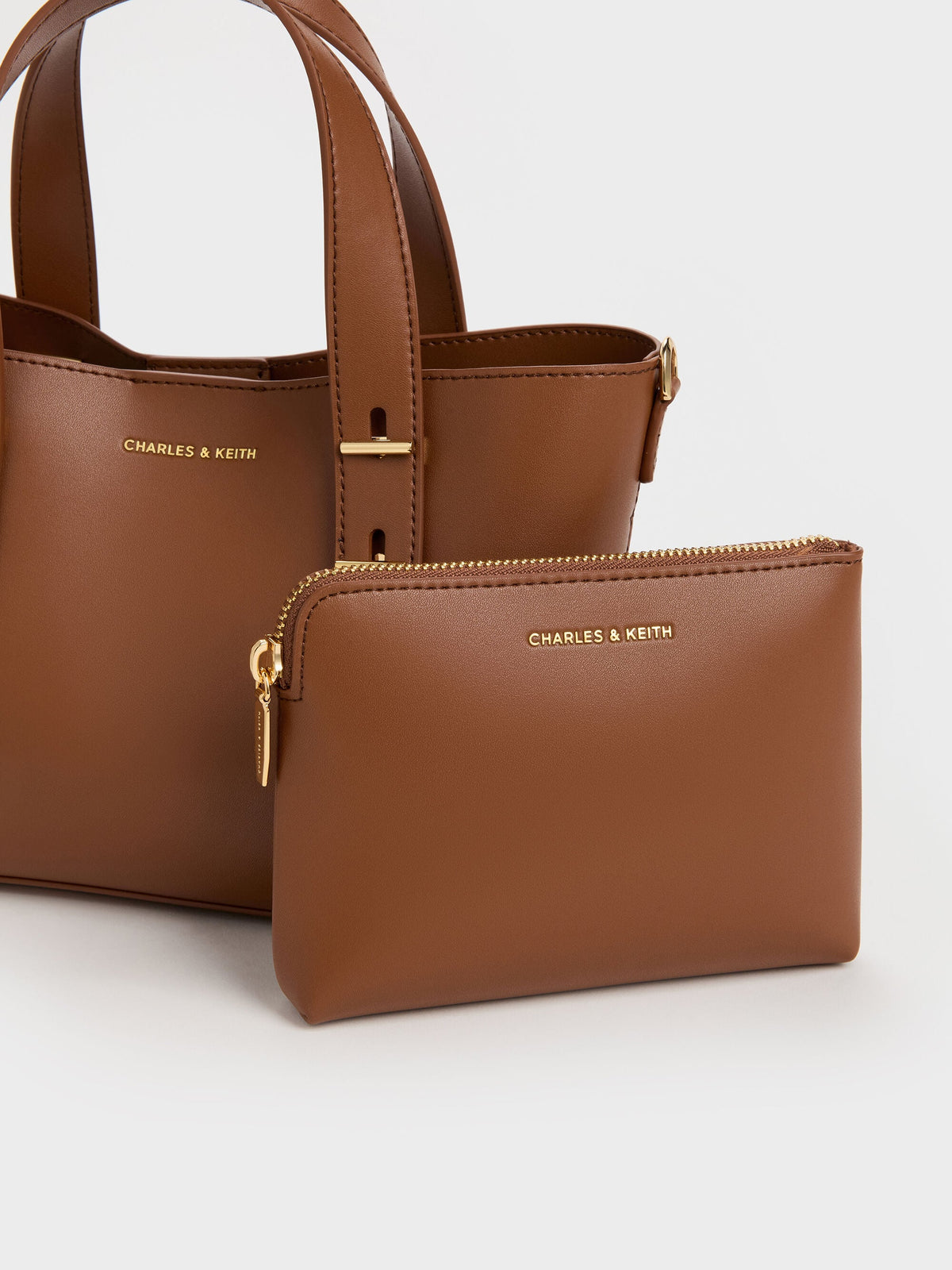 CHARLES & KEITH Exclusive | Mini Shania Tote Bag - Chocolate