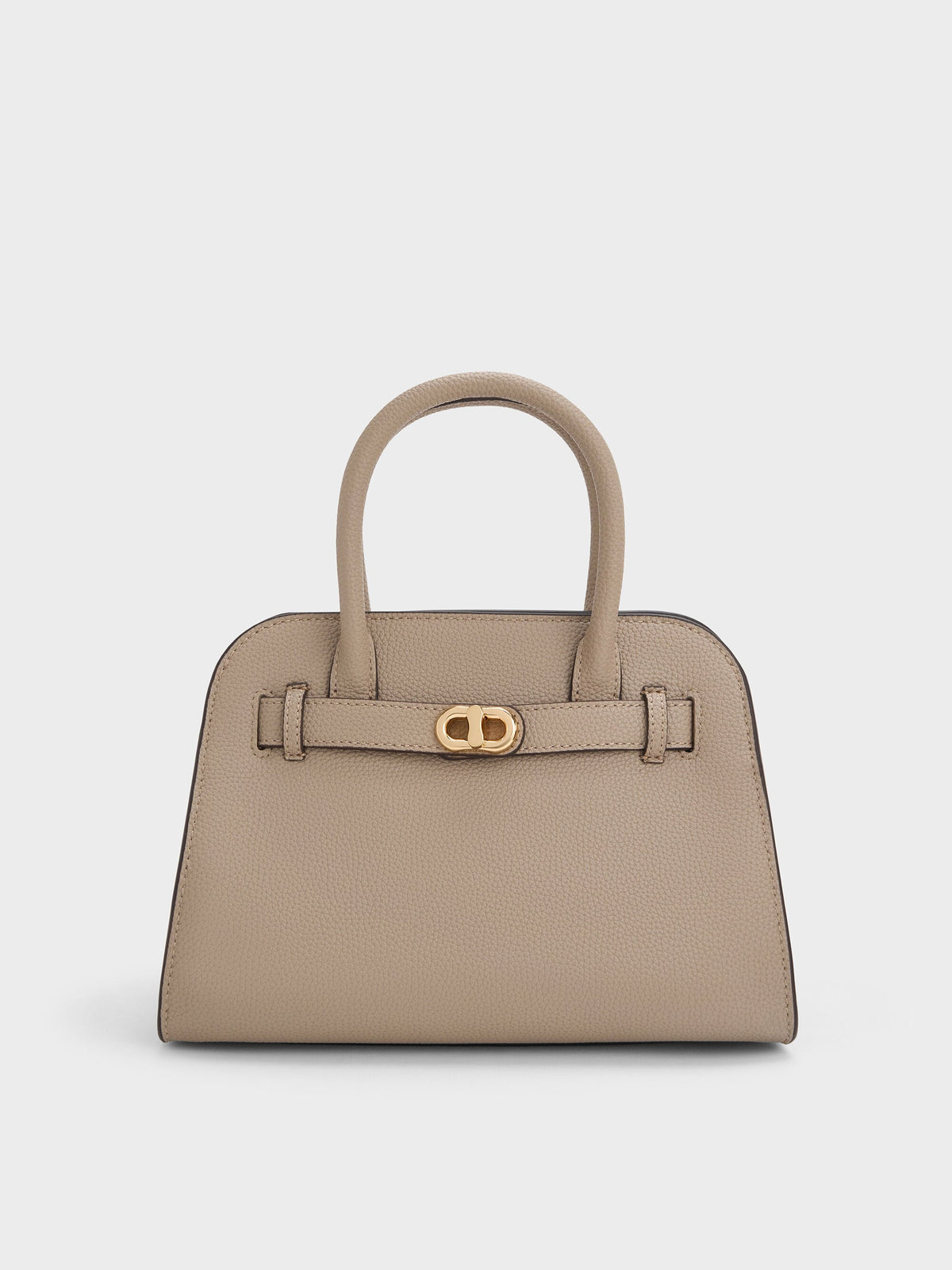 CHARLES & KEITH Deals | Aubrielle Belted Tote Bag - Taupe