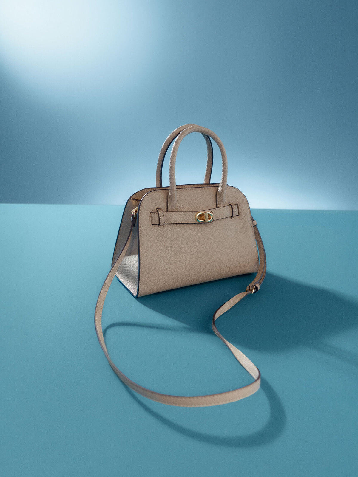 CHARLES & KEITH Deals | Aubrielle Belted Tote Bag - Taupe