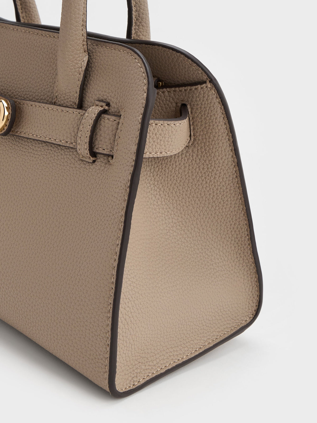 CHARLES & KEITH Deals | Aubrielle Belted Tote Bag - Taupe