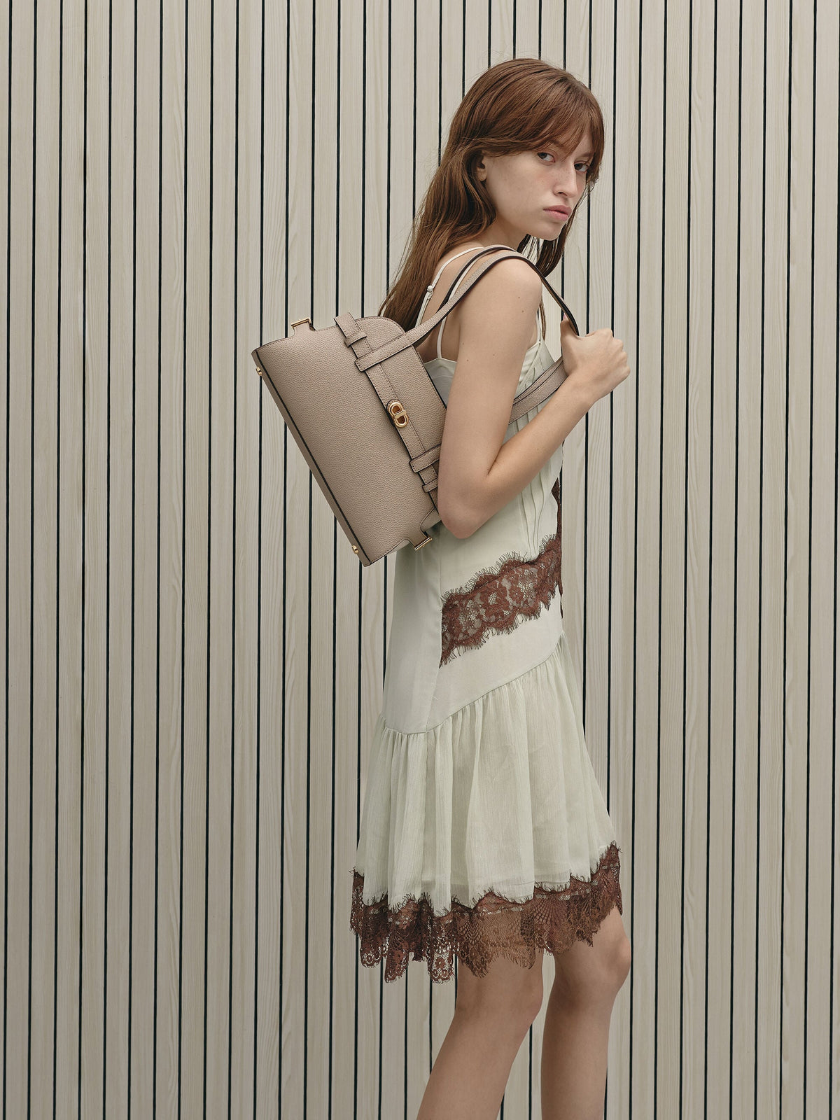 CHARLES & KEITH Quality | Aubrielle Belted Shoulder Bag - Taupe