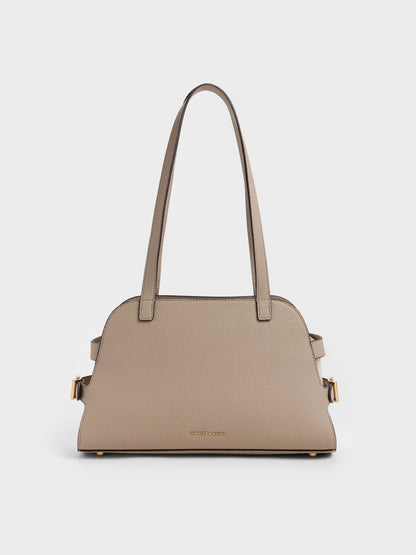 CHARLES & KEITH Quality | Aubrielle Belted Shoulder Bag - Taupe