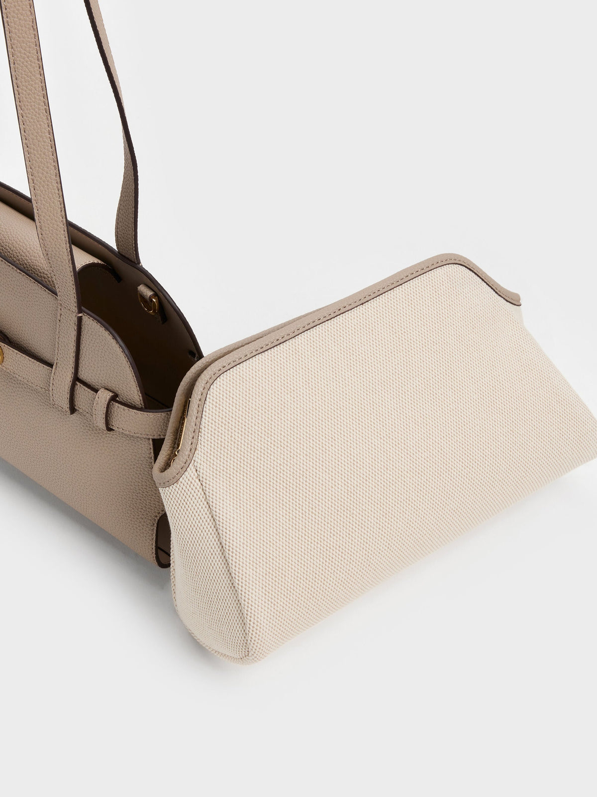 CHARLES & KEITH Quality | Aubrielle Belted Shoulder Bag - Taupe