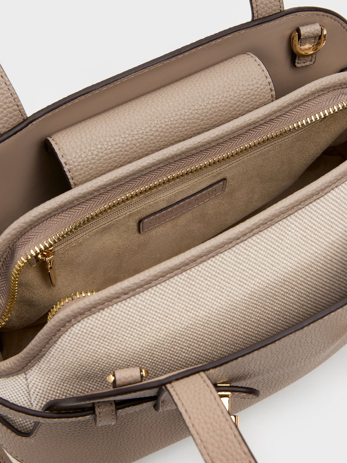 CHARLES & KEITH Quality | Aubrielle Belted Shoulder Bag - Taupe