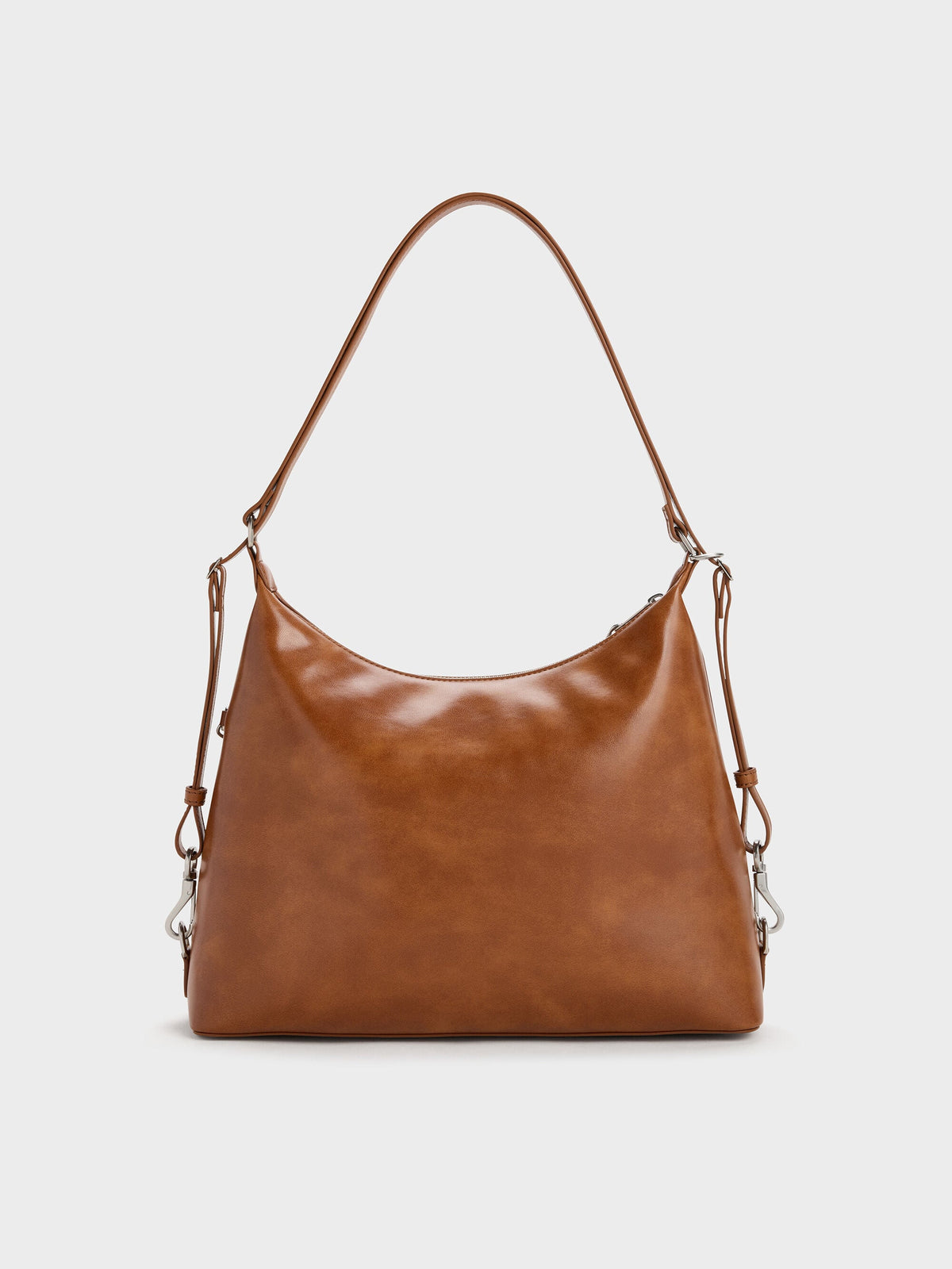 CHARLES & KEITH Featured | Atwood Chain Convertible Hobo Bag - Distressed Tan