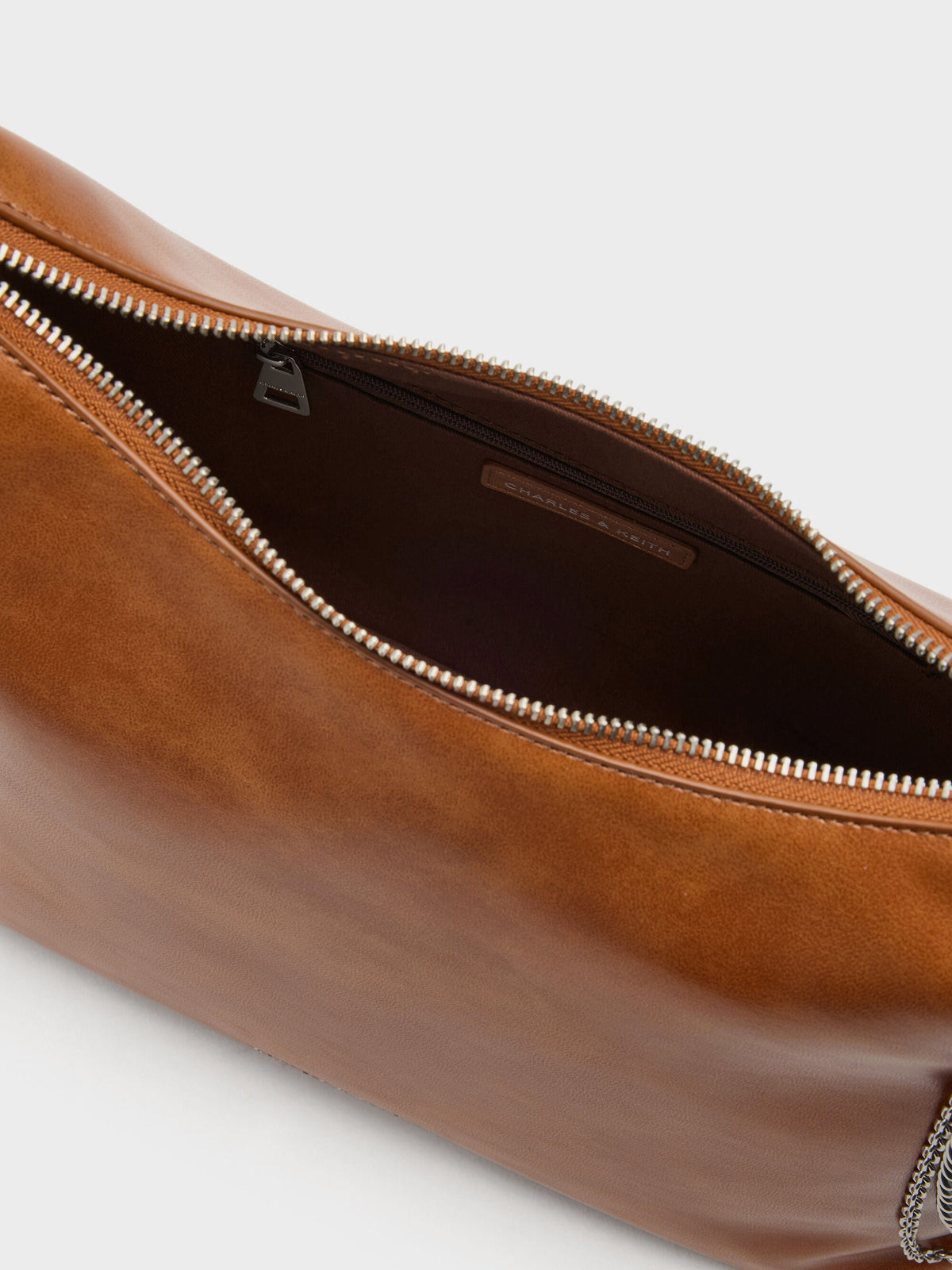 CHARLES & KEITH Featured | Atwood Chain Convertible Hobo Bag - Distressed Tan