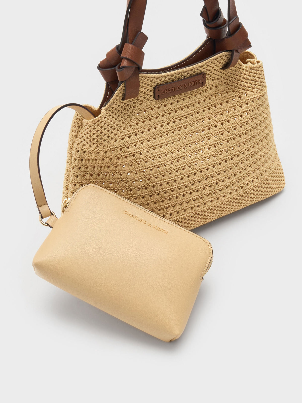 CHARLES & KEITH Discount | Mini Ida Knitted Tote Bag - Beige