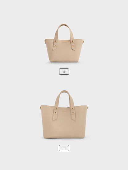 CHARLES & KEITH Sale | Mini Shania Tote Bag - Dusted Oat