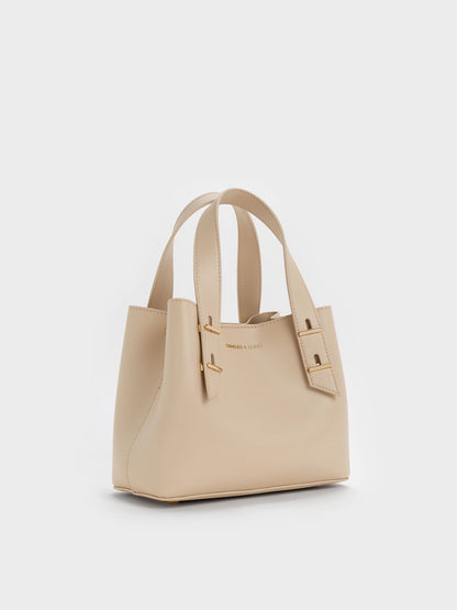 CHARLES & KEITH Sale | Mini Shania Tote Bag - Dusted Oat