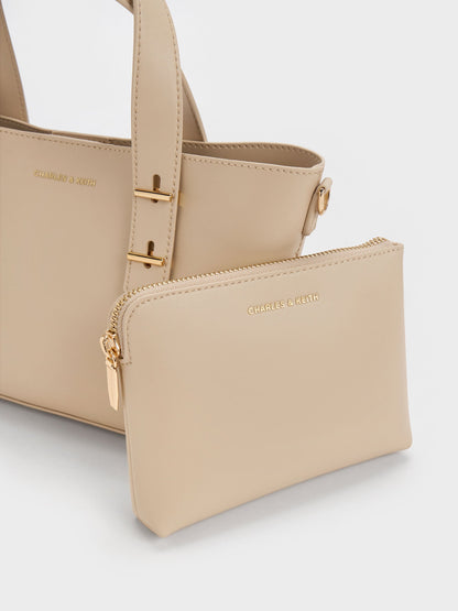 CHARLES & KEITH Sale | Mini Shania Tote Bag - Dusted Oat