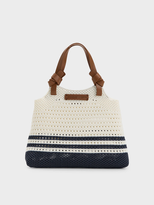 CHARLES & KEITH Best Price | Mini Ida Striped Knitted Tote Bag - Multi