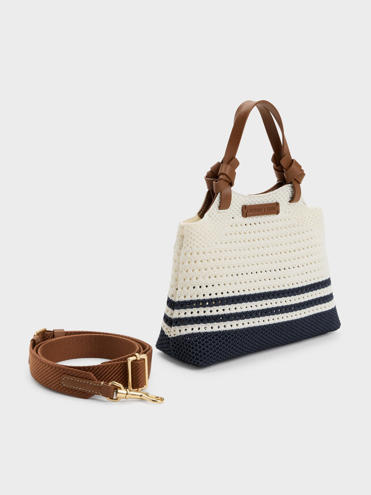 CHARLES & KEITH Best Price | Mini Ida Striped Knitted Tote Bag - Multi
