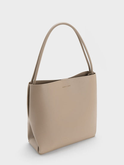 CHARLES & KEITH Signature | Leia Tote Bag - Taupe