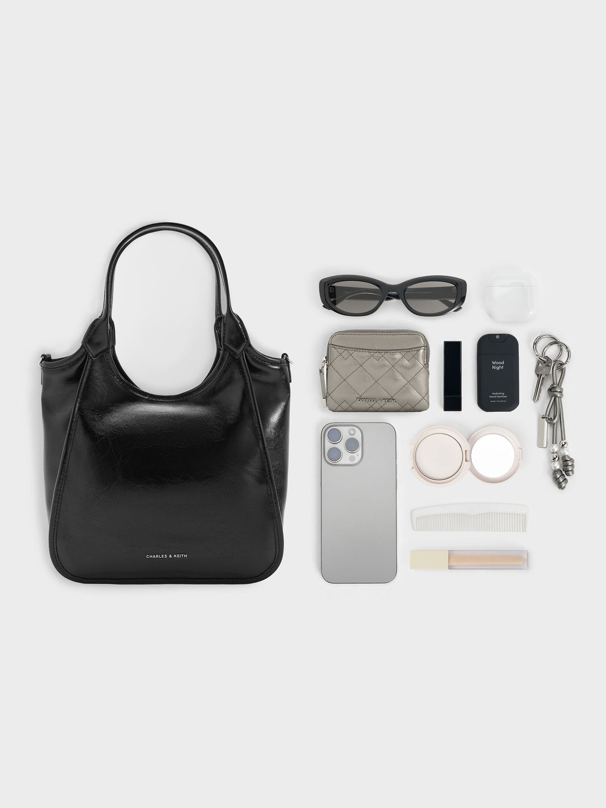 CHARLES & KEITH Top Pick | Mini Sianna Tote Bag - Noir