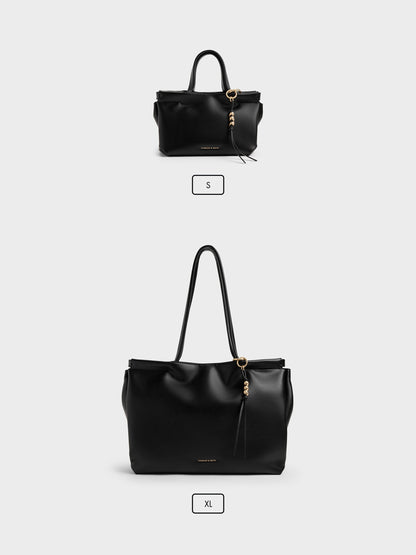 CHARLES & KEITH Special Offer | XL Zephyr Tassel Tote Bag - Black