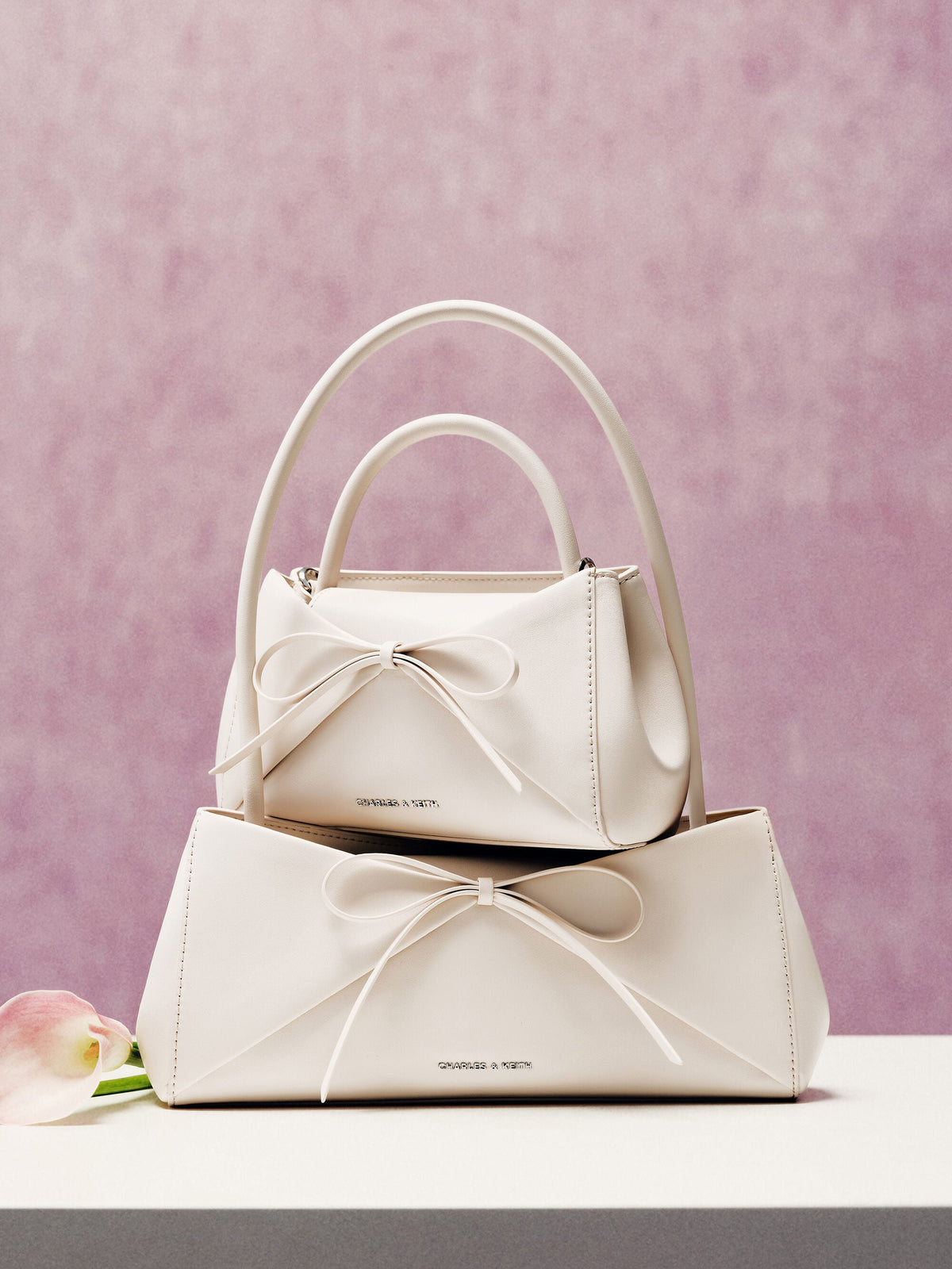 CHARLES & KEITH New | Hazel Bow Panelled Shoulder Bag - Cream