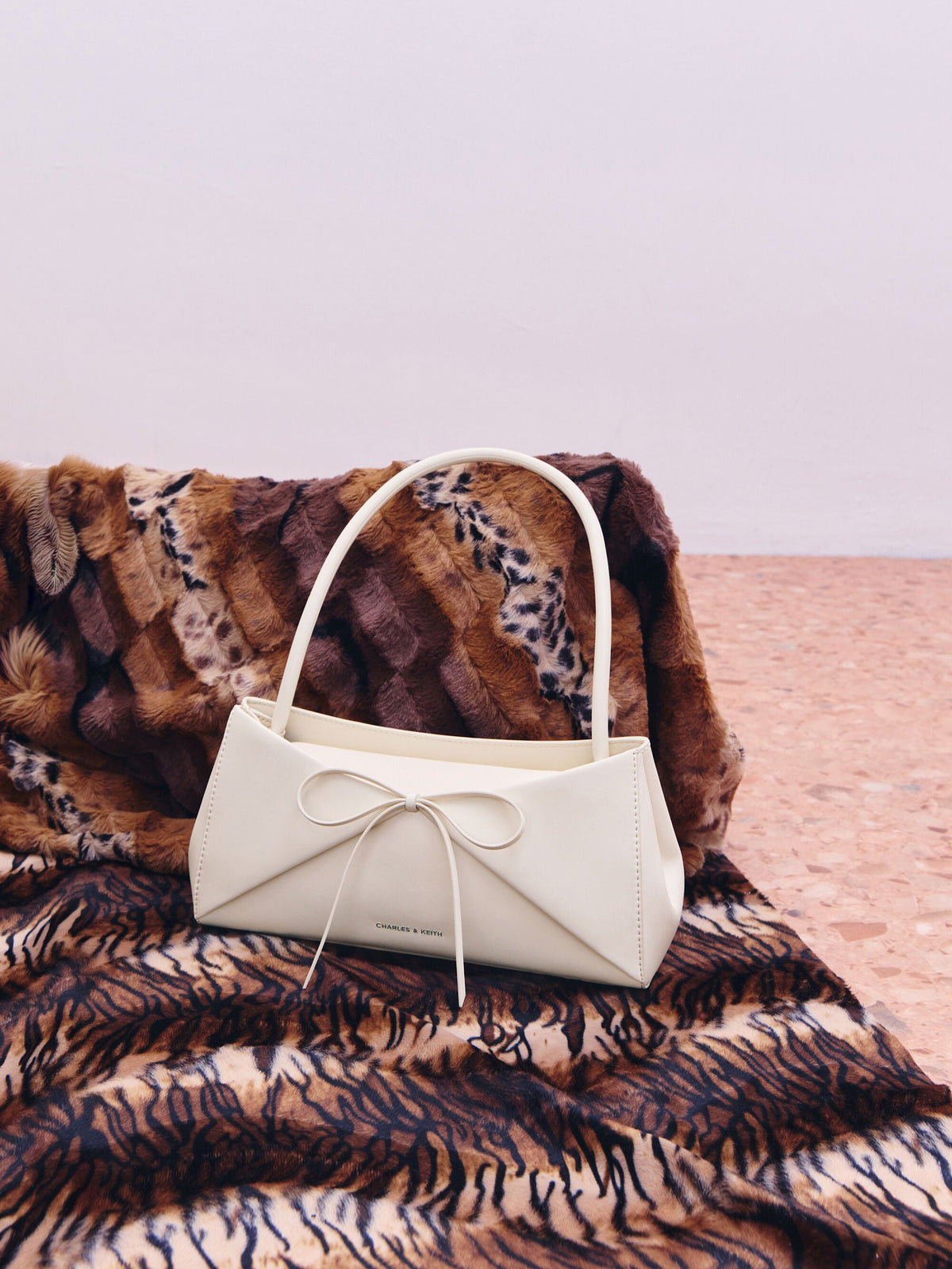 CHARLES & KEITH New | Hazel Bow Panelled Shoulder Bag - Cream