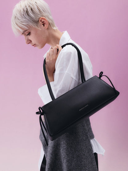 CHARLES & KEITH Exclusive | Hazel Bow Shoulder Bag - Noir