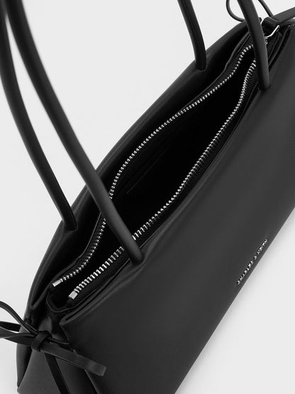 CHARLES & KEITH Exclusive | Hazel Bow Shoulder Bag - Noir