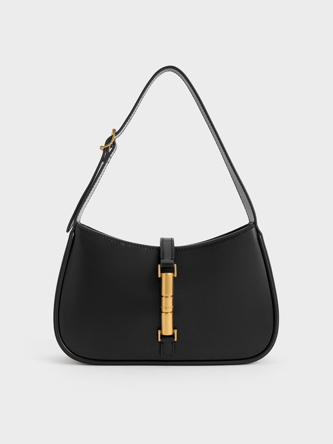 CHARLES & KEITH Trending | Cesia Metallic-Accent Shoulder Bag - Black