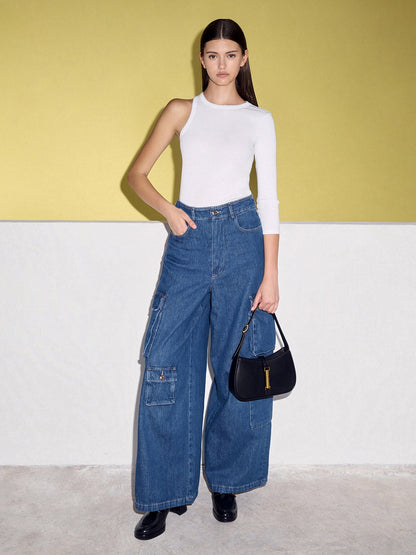 CHARLES & KEITH Trending | Cesia Metallic-Accent Shoulder Bag - Black