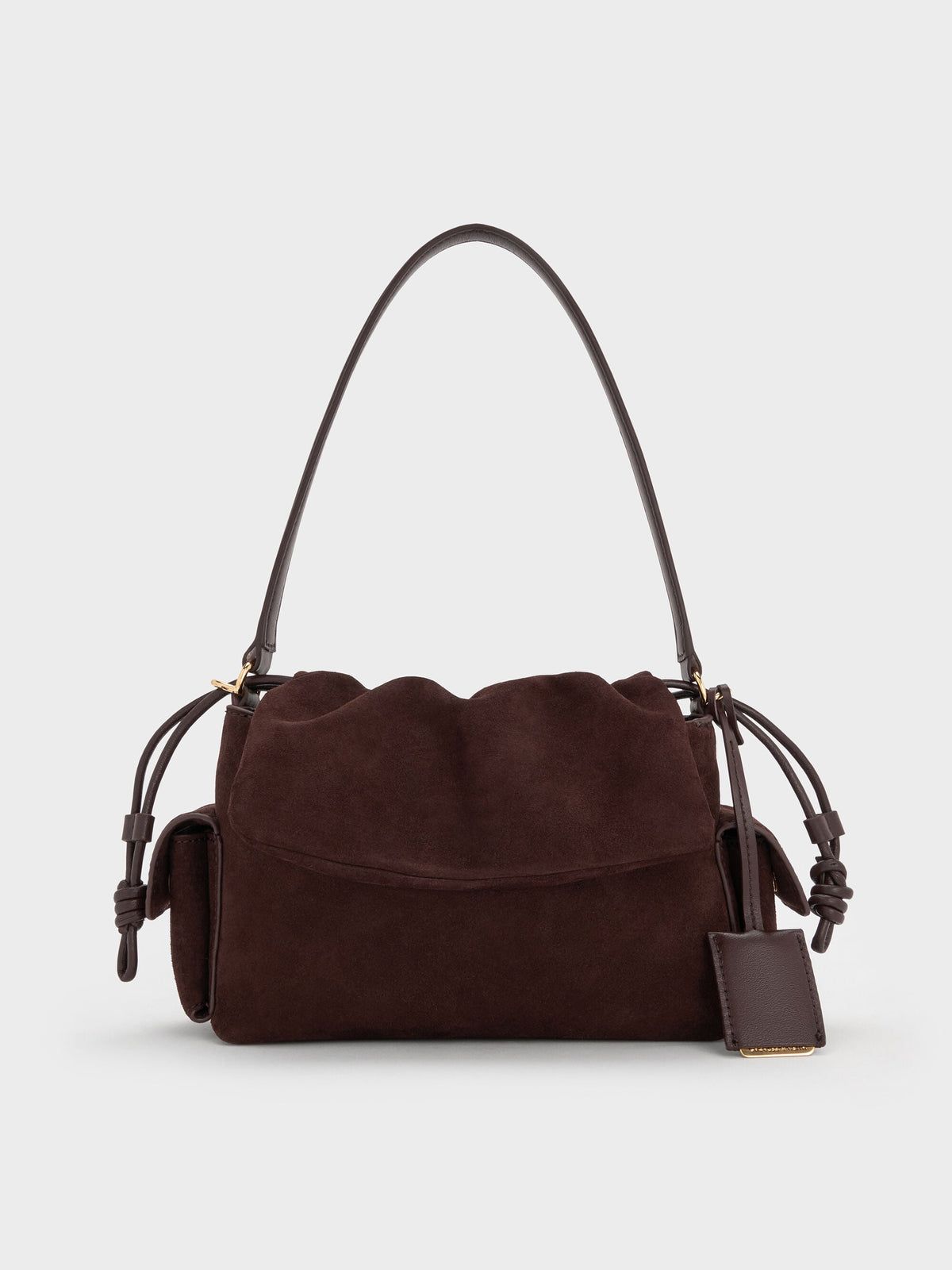 CHARLES & KEITH Everyday | Khai Ruched Top Handle Bag - Espresso Brown