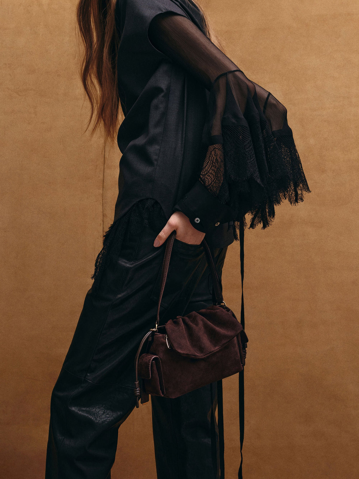 CHARLES & KEITH Everyday | Khai Ruched Top Handle Bag - Espresso Brown