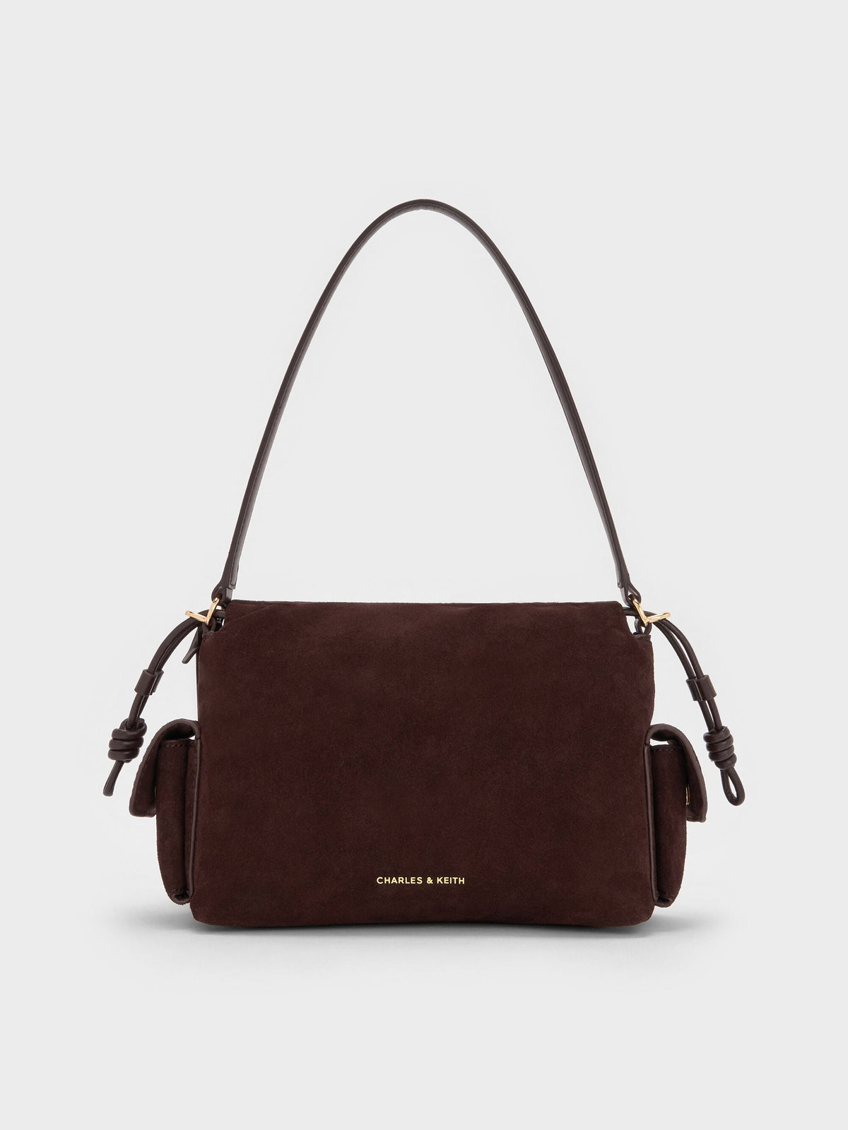 CHARLES & KEITH Everyday | Khai Ruched Top Handle Bag - Espresso Brown