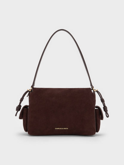 CHARLES & KEITH Everyday | Khai Ruched Top Handle Bag - Espresso Brown