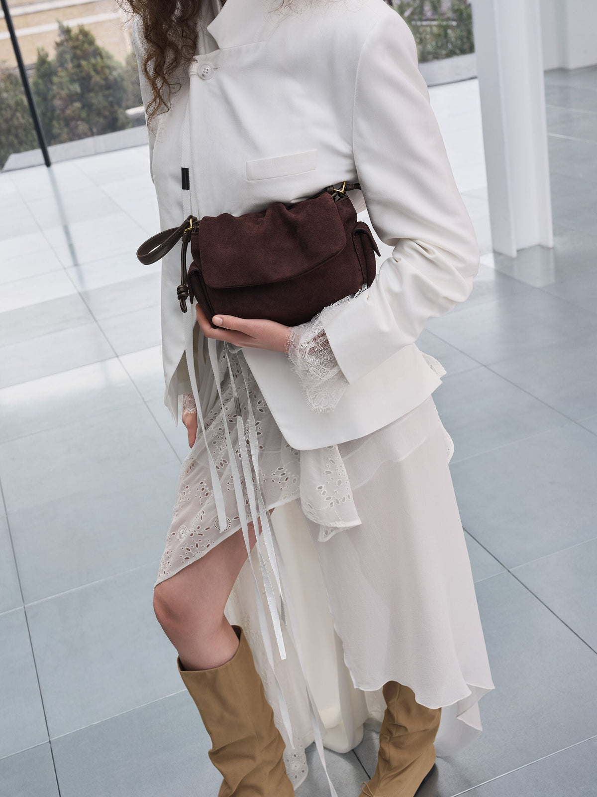 CHARLES & KEITH Everyday | Khai Ruched Top Handle Bag - Espresso Brown