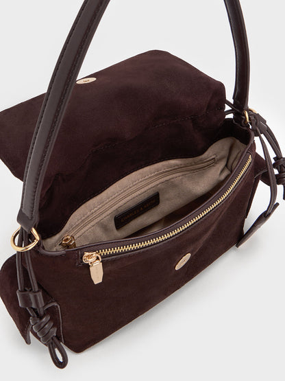 CHARLES & KEITH Everyday | Khai Ruched Top Handle Bag - Espresso Brown