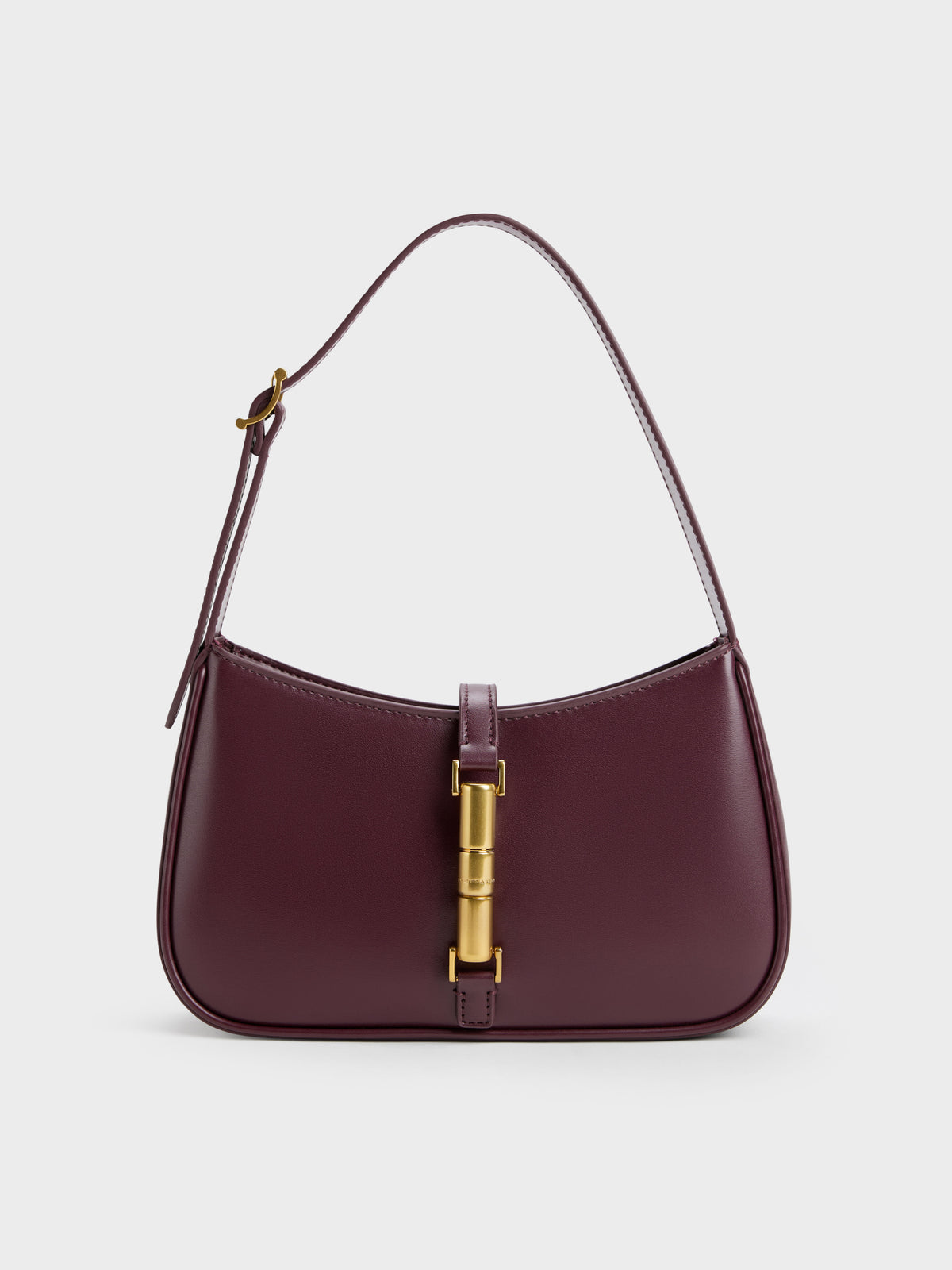 CHARLES & KEITH Trending | Cesia Metallic-Accent Shoulder Bag - Wineberry Red