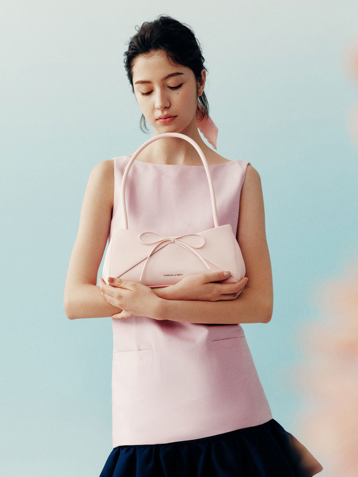 CHARLES & KEITH Best Price | Hazel Bow Panelled Shoulder Bag - Soft Pink