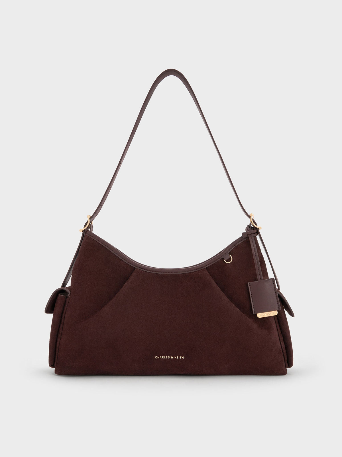 CHARLES & KEITH Popular | Khai Side-Pocket Shoulder Bag - Espresso Brown