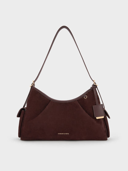 CHARLES & KEITH Popular | Khai Side-Pocket Shoulder Bag - Espresso Brown