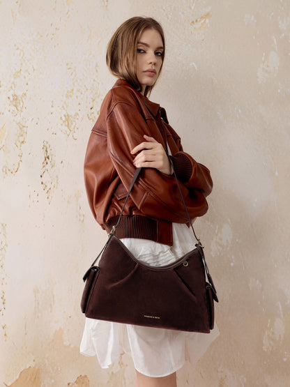 CHARLES & KEITH Popular | Khai Side-Pocket Shoulder Bag - Espresso Brown