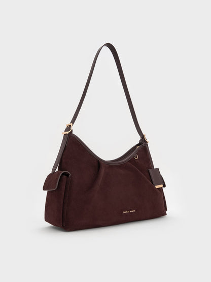 CHARLES & KEITH Popular | Khai Side-Pocket Shoulder Bag - Espresso Brown