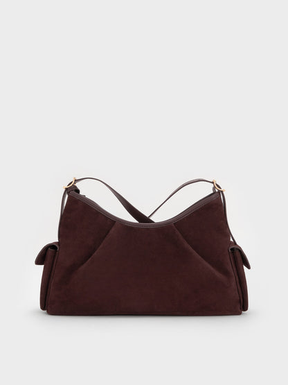 CHARLES & KEITH Popular | Khai Side-Pocket Shoulder Bag - Espresso Brown