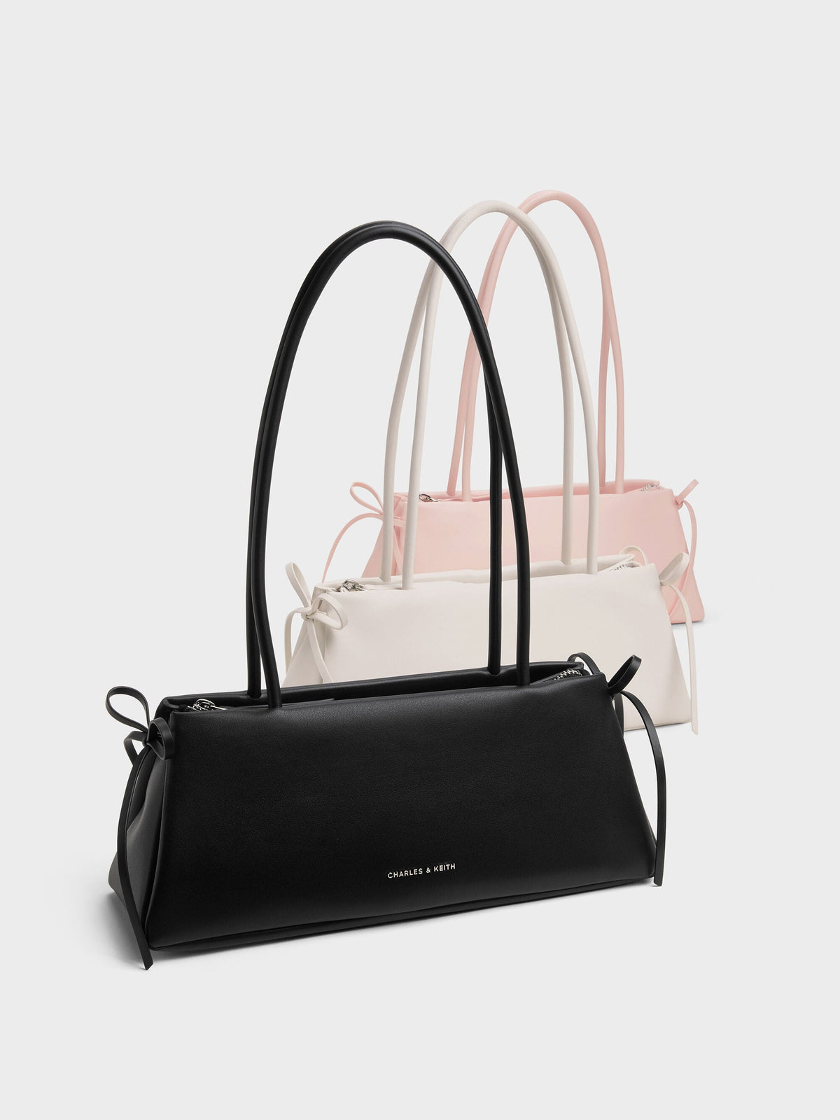 CHARLES & KEITH Trusted | Hazel Bow Shoulder Bag - Soft Pink