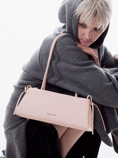 CHARLES & KEITH Trusted | Hazel Bow Shoulder Bag - Soft Pink