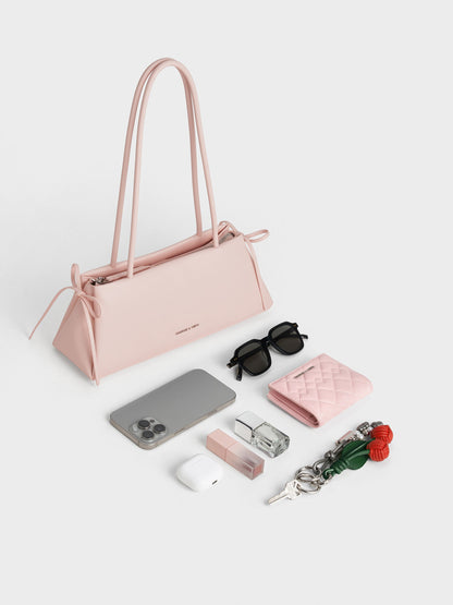 CHARLES & KEITH Trusted | Hazel Bow Shoulder Bag - Soft Pink