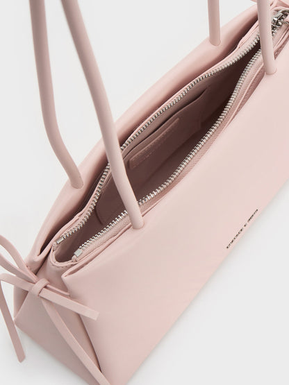 CHARLES & KEITH Trusted | Hazel Bow Shoulder Bag - Soft Pink