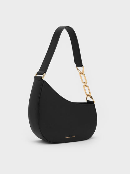 CHARLES & KEITH Best Price | Agatha Chain-Strap Shoulder Bag - Black