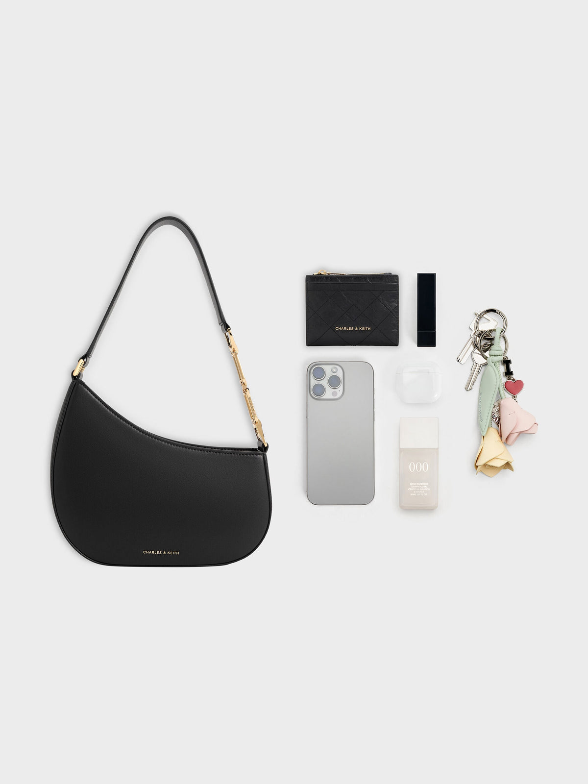 CHARLES & KEITH Best Price | Agatha Chain-Strap Shoulder Bag - Black