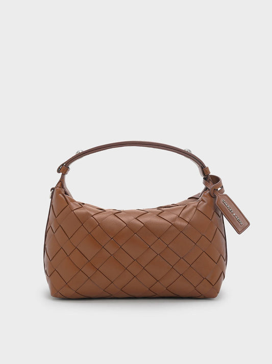 CHARLES & KEITH Deals | Ivette Woven Shoulder Bag - Chocolate