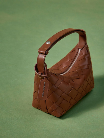 CHARLES & KEITH Deals | Ivette Woven Shoulder Bag - Chocolate