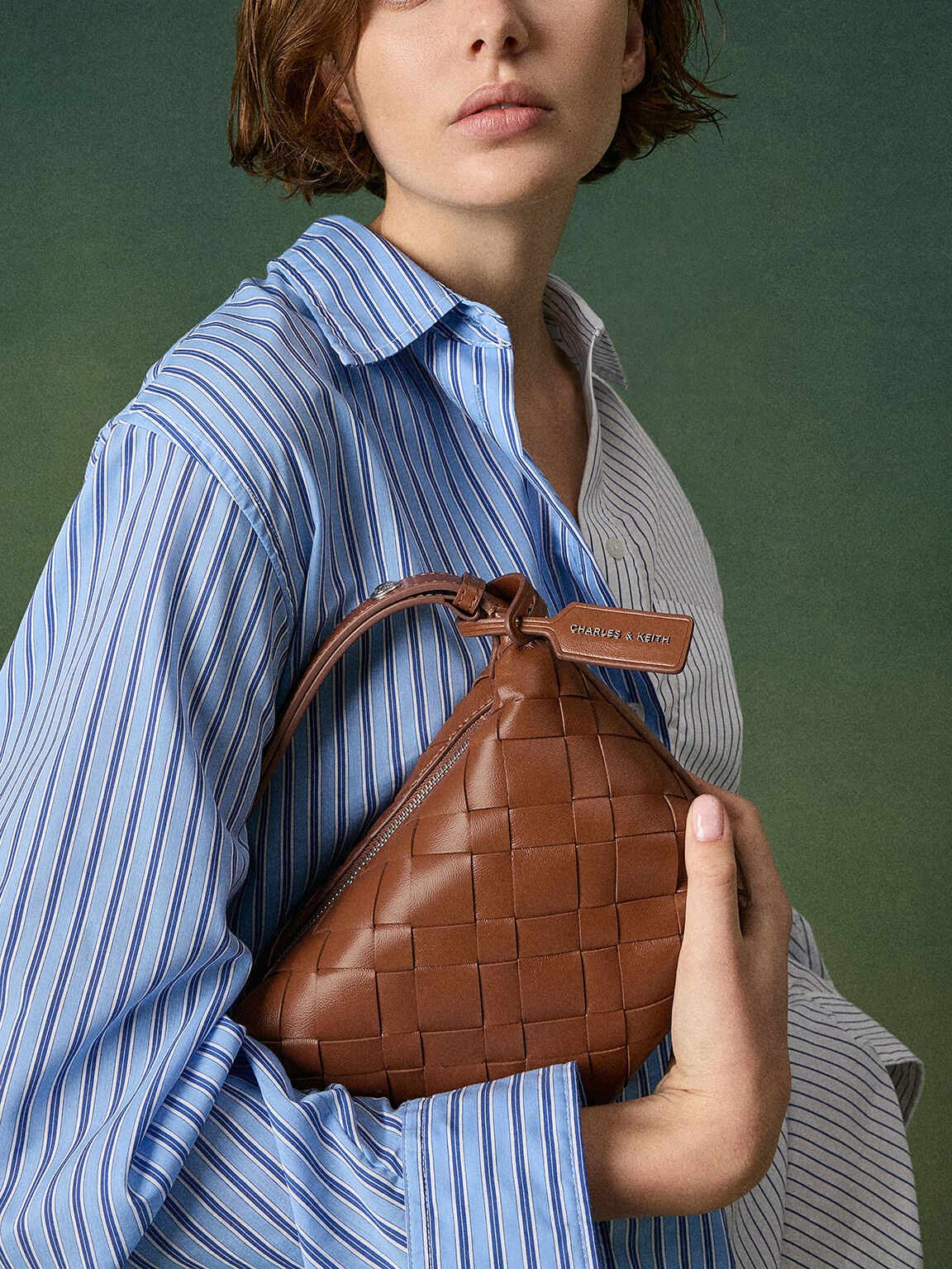 CHARLES & KEITH Deals | Ivette Woven Shoulder Bag - Chocolate