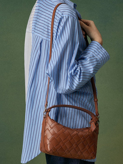 CHARLES & KEITH Deals | Ivette Woven Shoulder Bag - Chocolate