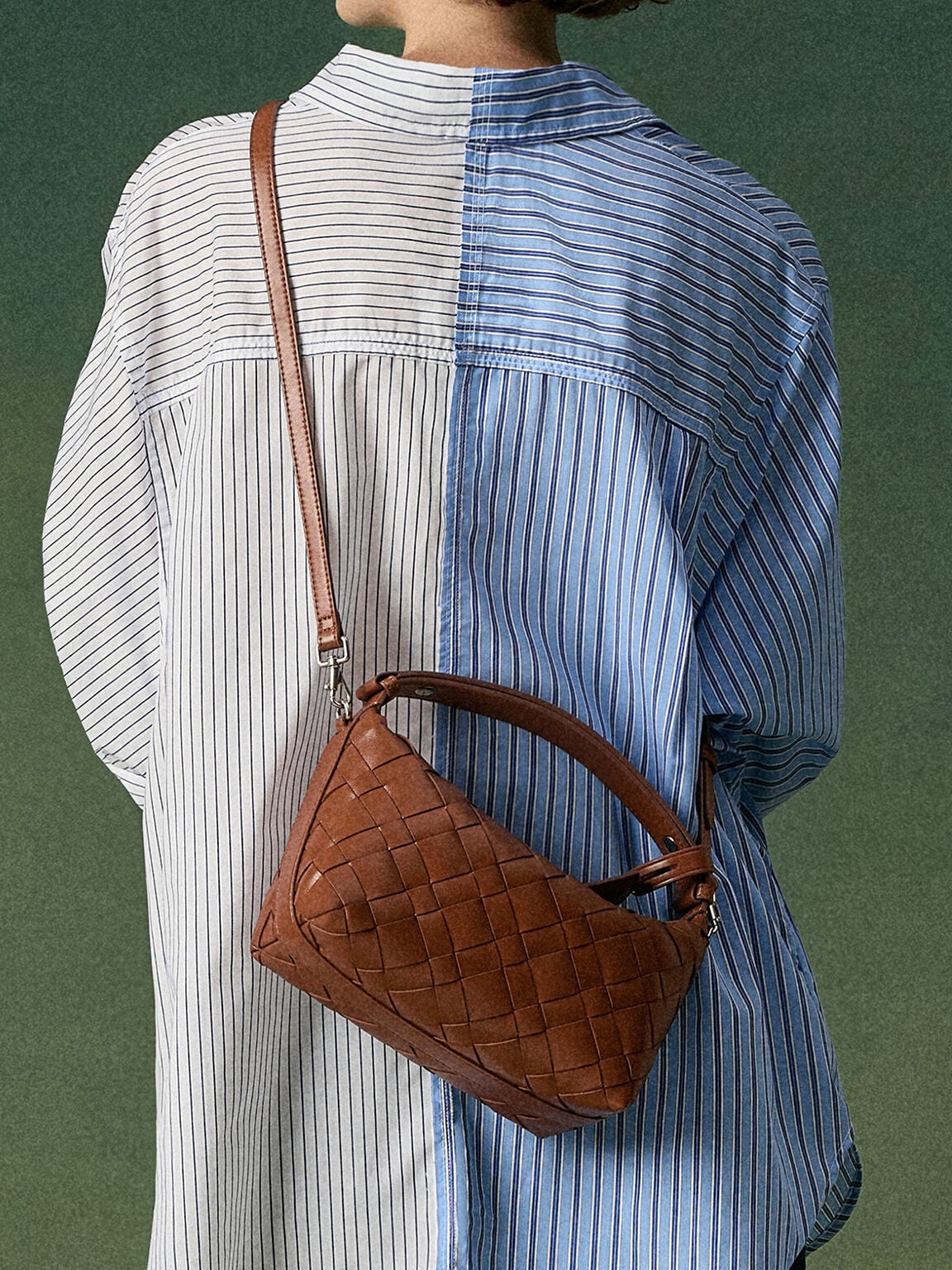 CHARLES & KEITH Deals | Ivette Woven Shoulder Bag - Chocolate