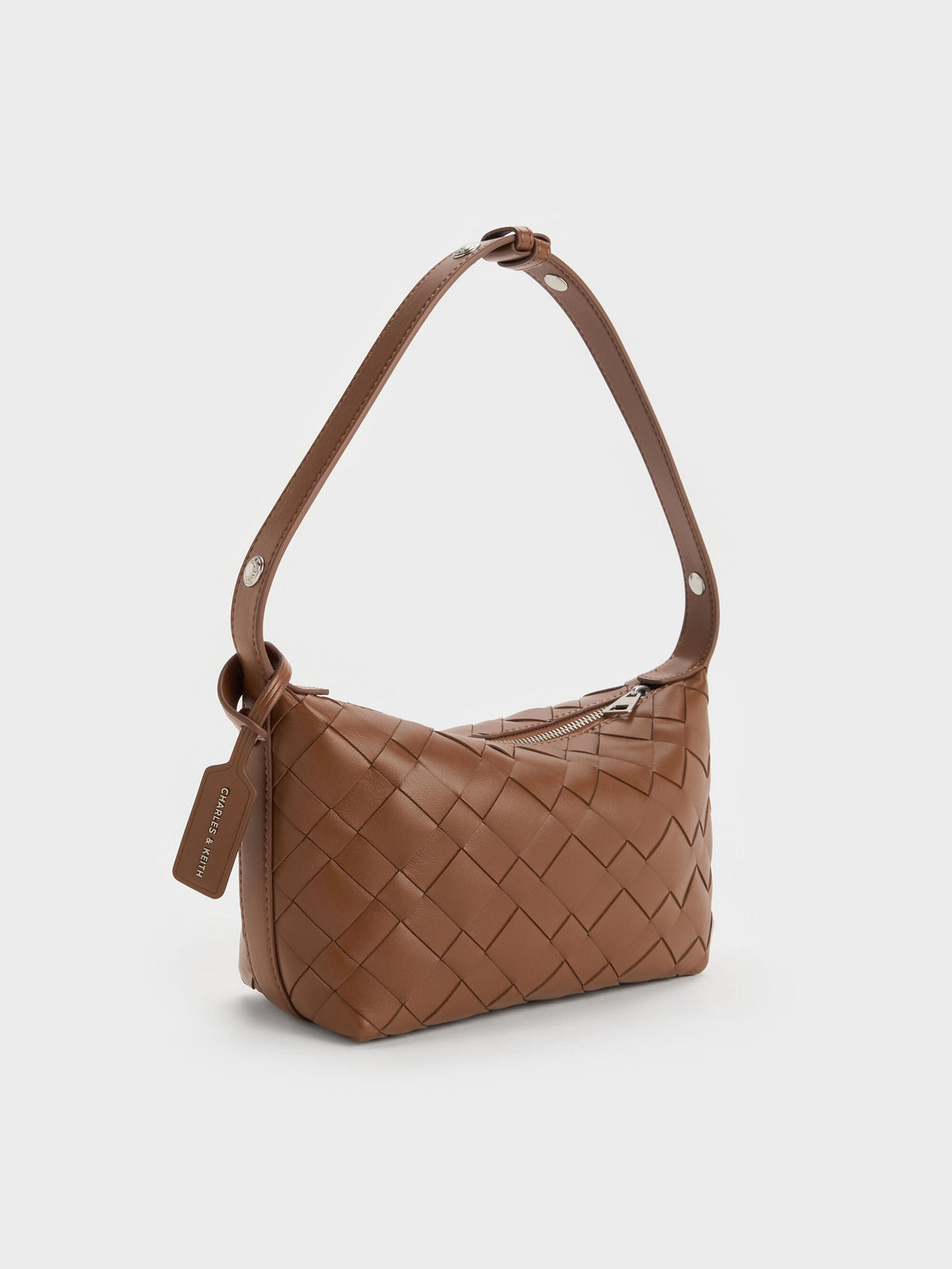 CHARLES & KEITH Deals | Ivette Woven Shoulder Bag - Chocolate
